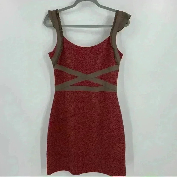 Free People Cross My Heart Bodycon Mini Dress Sz M - Picture 6 of 12
